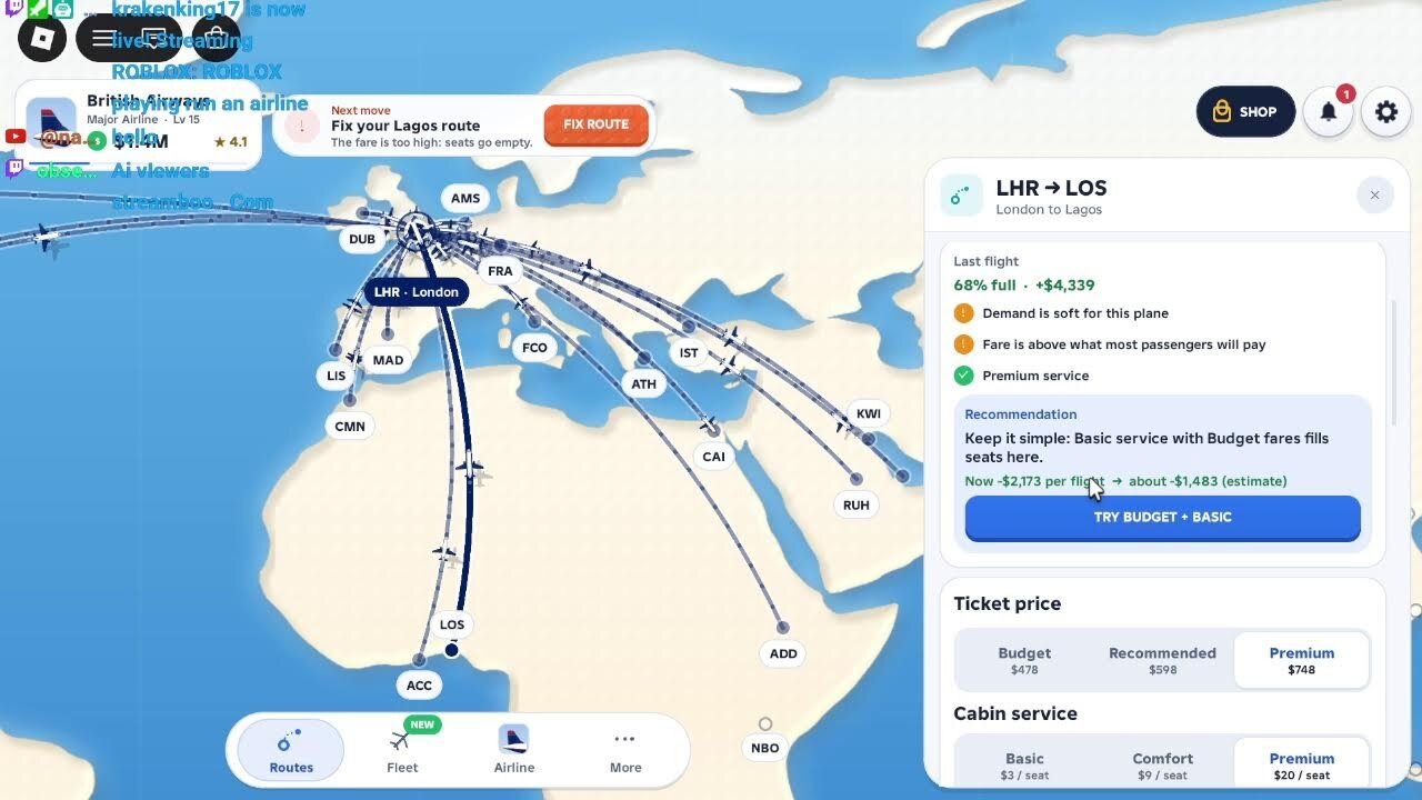 ROBLOX playing run an airline thumbnail
